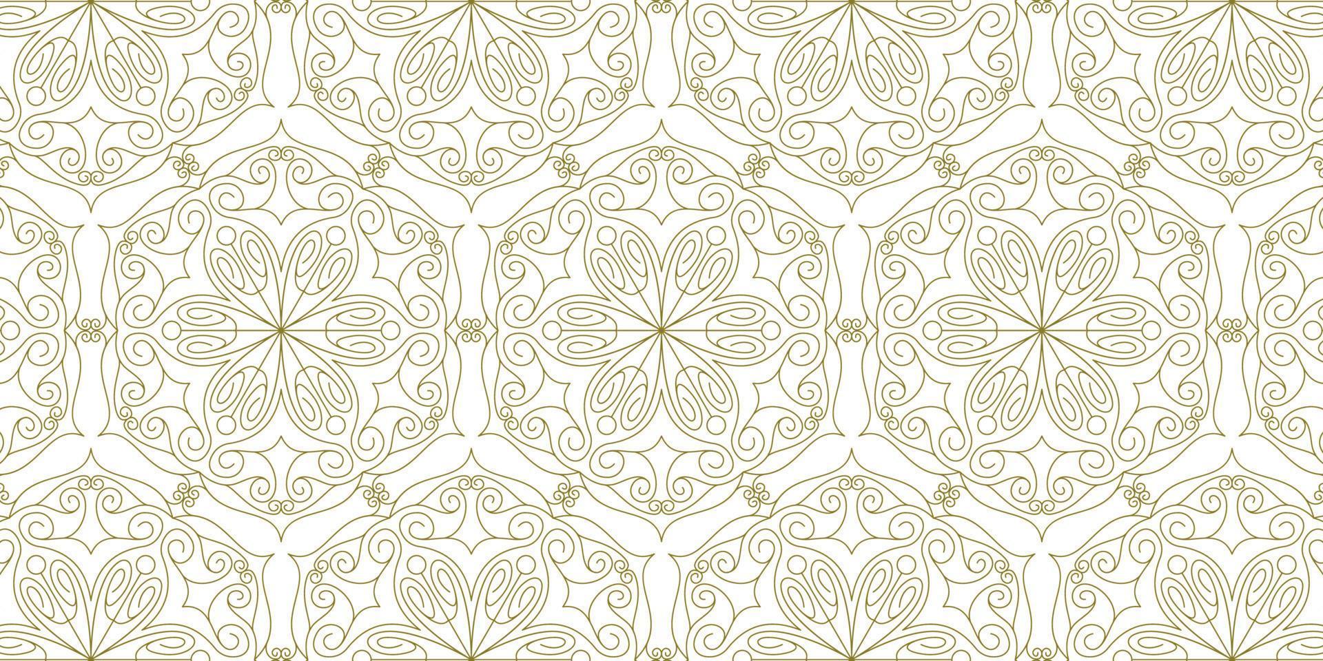 gold line pattern ethnic background vector