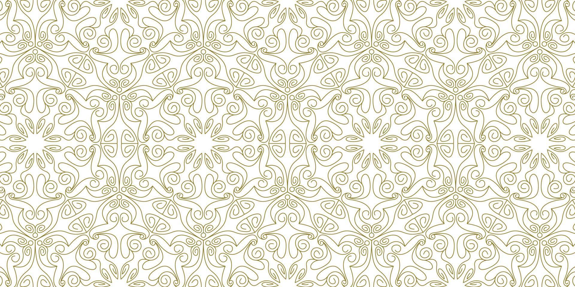 gold line pattern ethnic background vector