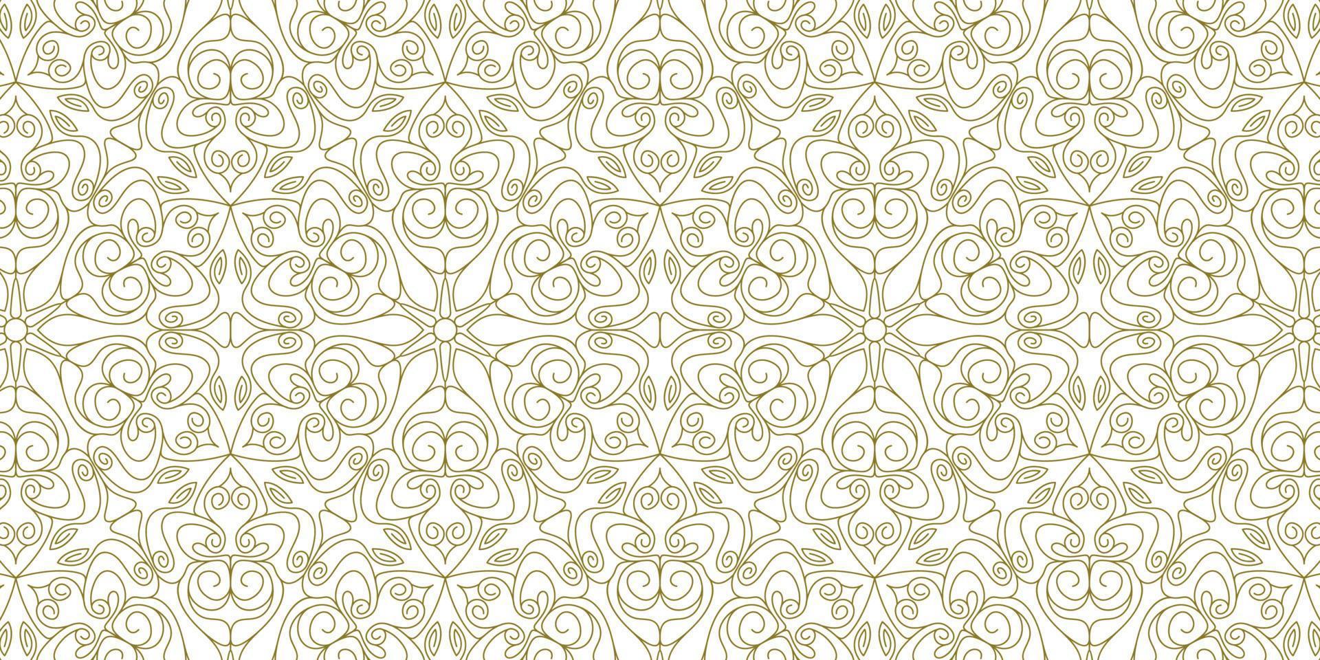 gold line pattern ethnic background vector