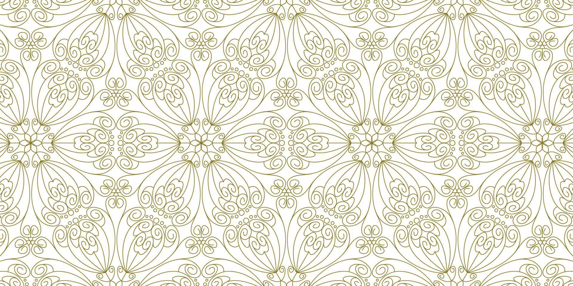 gold line pattern ethnic background vector