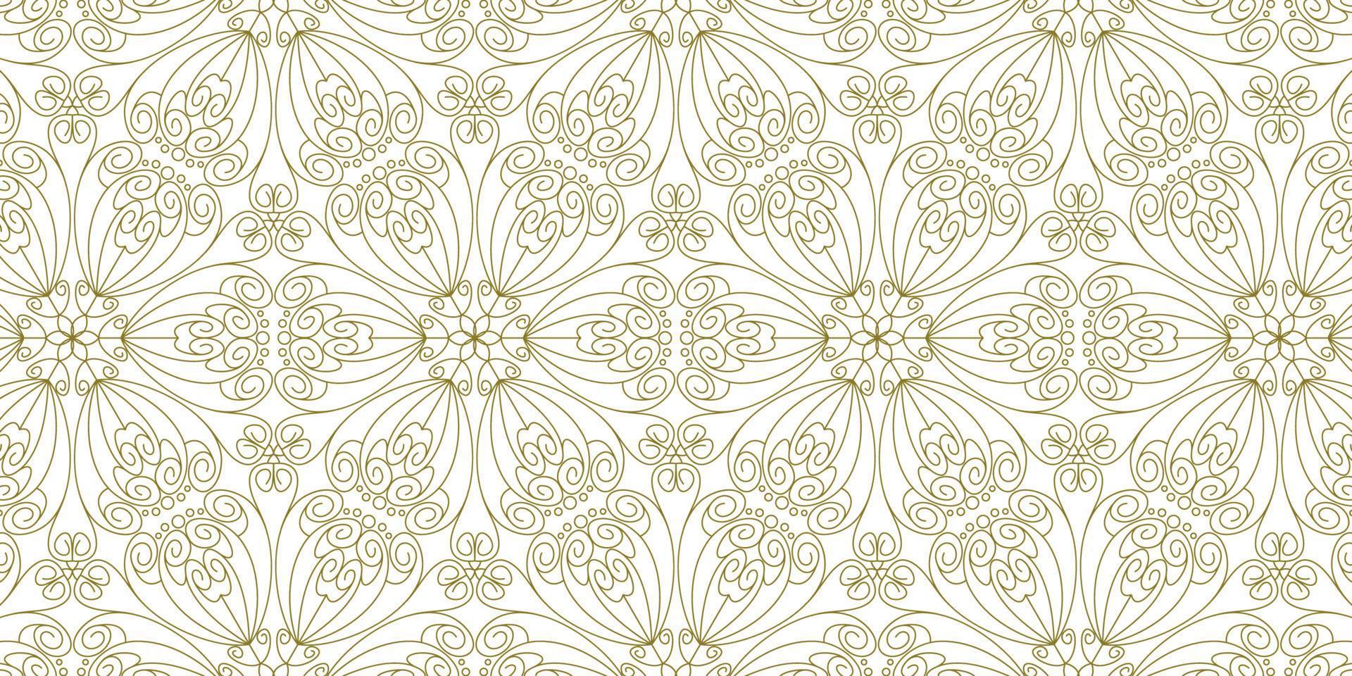 gold line pattern ethnic background vector