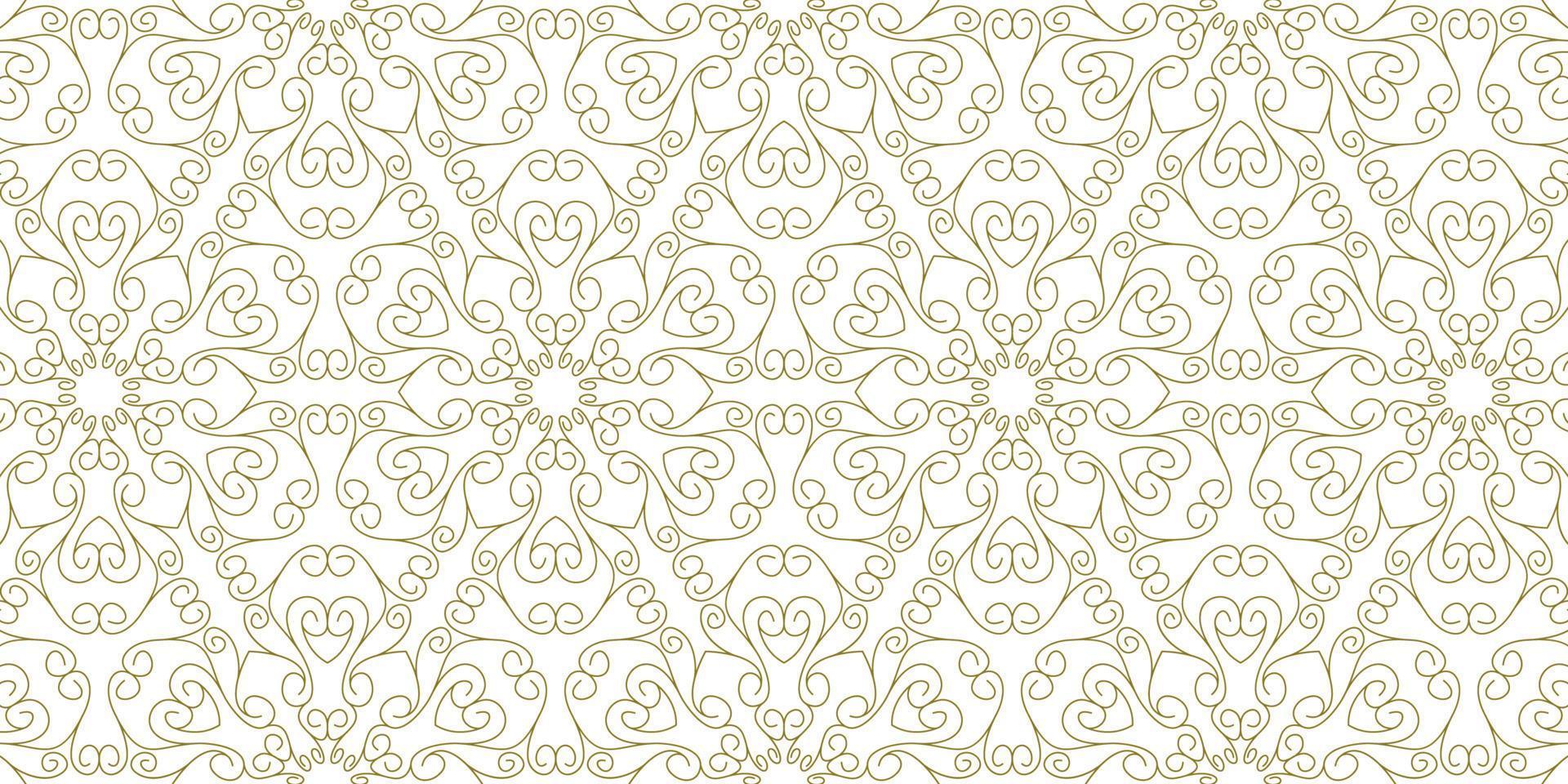 gold line pattern ethnic background vector