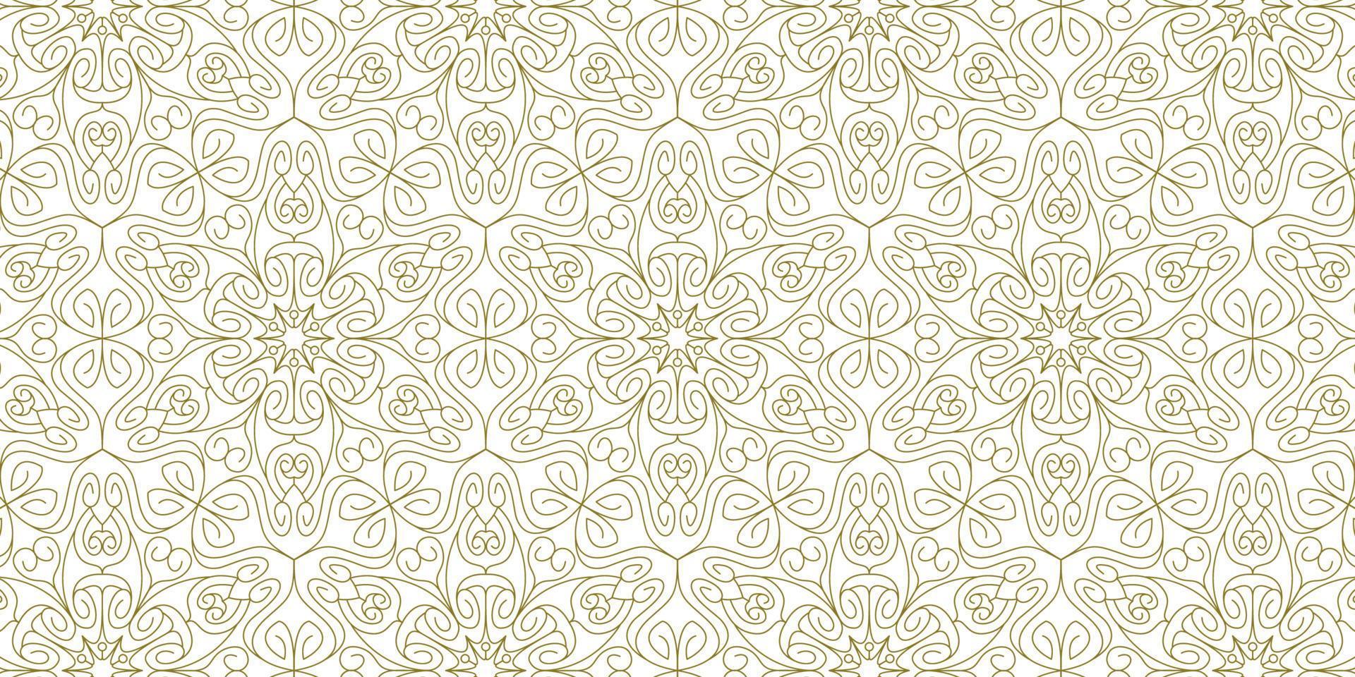 gold line pattern ethnic background vector