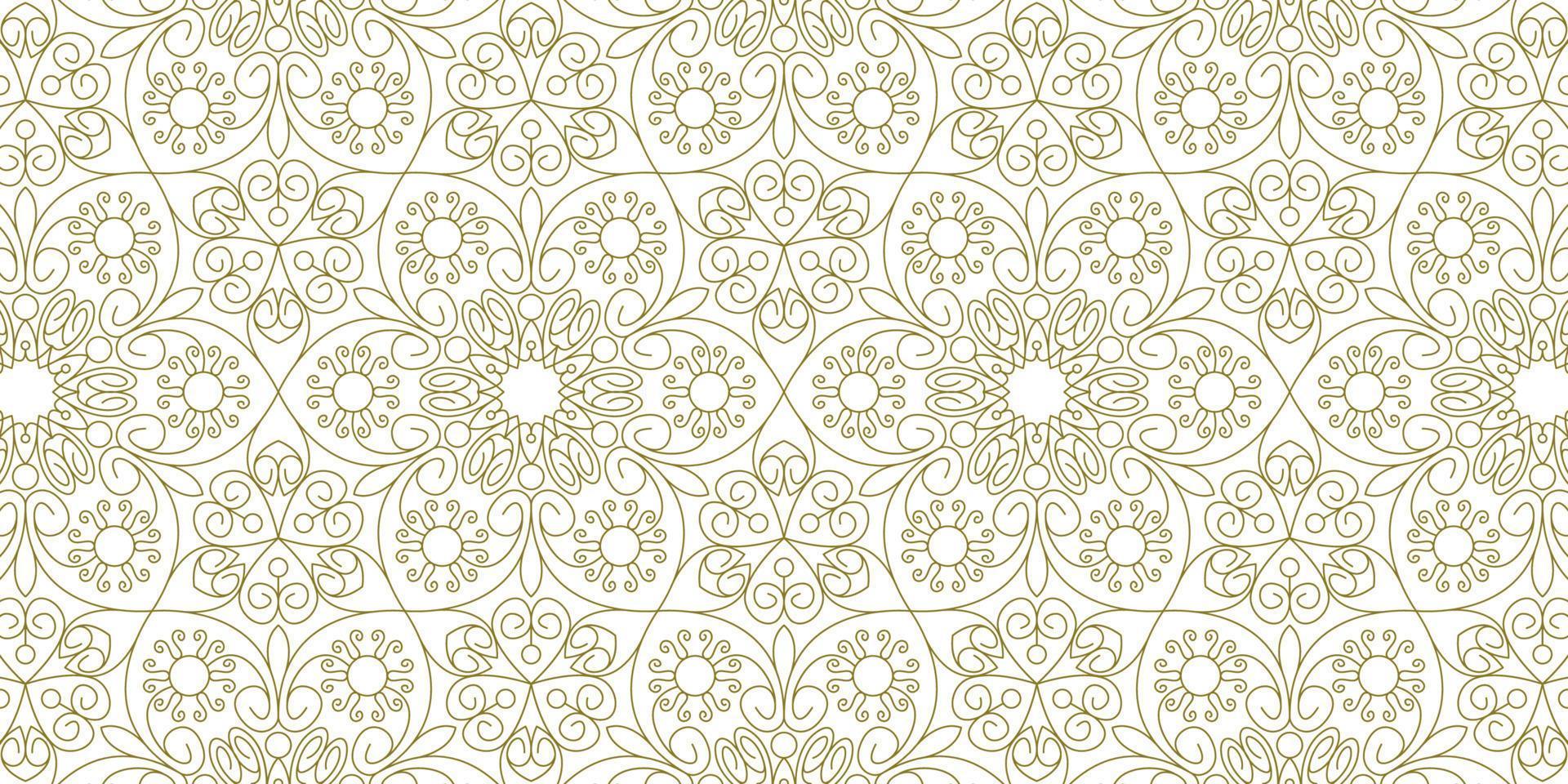 gold line pattern ethnic background vector