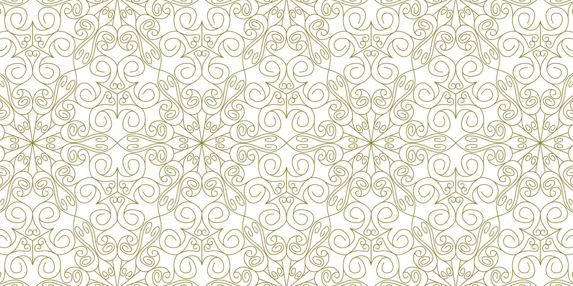 gold line pattern ethnic background vector