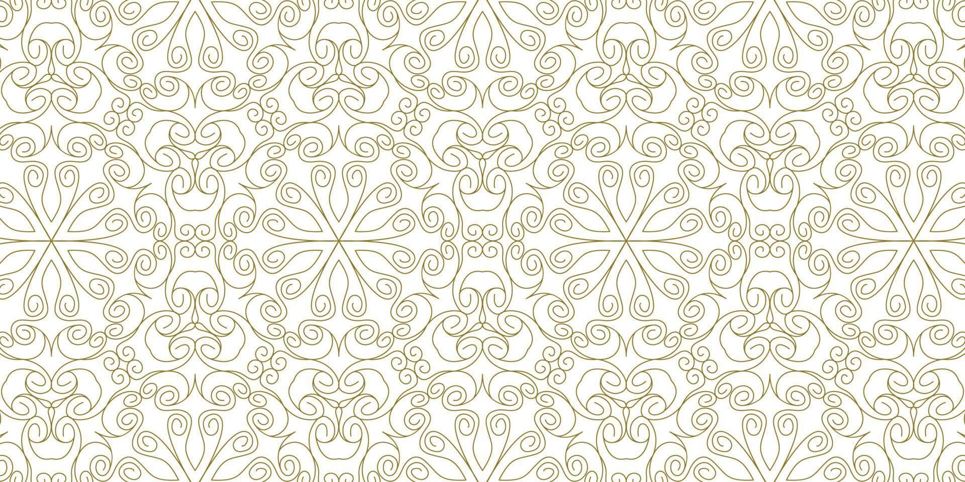 gold line pattern ethnic background vector
