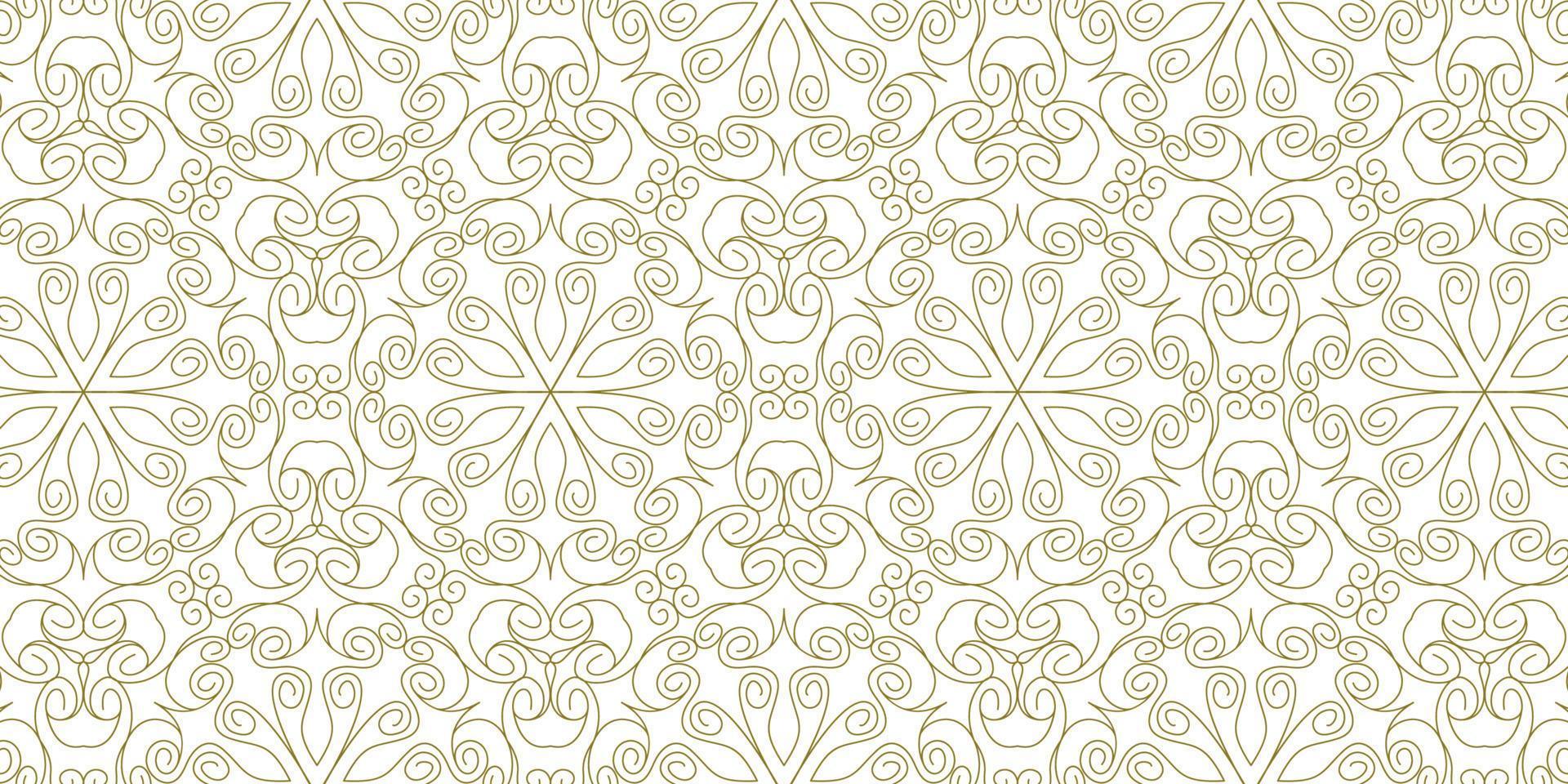 gold line pattern ethnic background vector