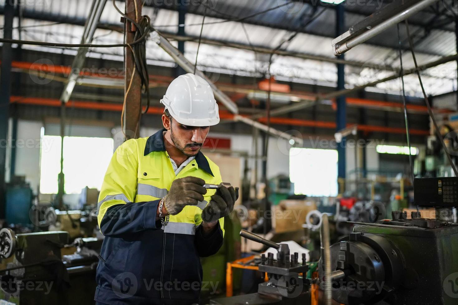 Professional men engineer worker skills quality, maintenance, training industry factory worker , warehouse Workshop for factory operators, mechanical engineering team production. photo