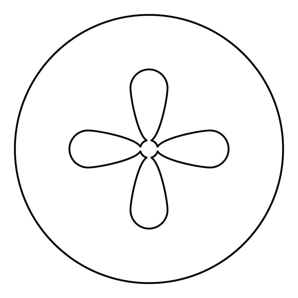 Petal cross Cross monogram Religious cross icon in circle round outline black color vector illustration flat style image