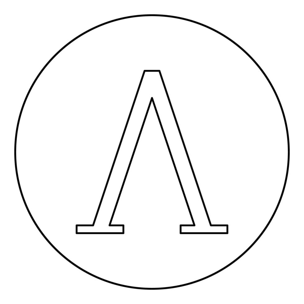 lambda símbolo griego letra mayúscula mayúscula icono de fuente en círculo contorno redondo color negro ilustración vectorial imagen de estilo plano vector