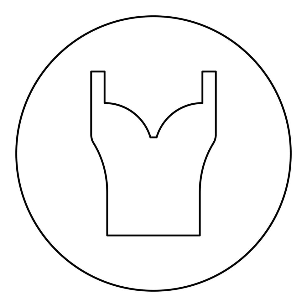 Corset Torso woman clothes Lingerie Garment icon in circle round black color vector illustration solid outline style image