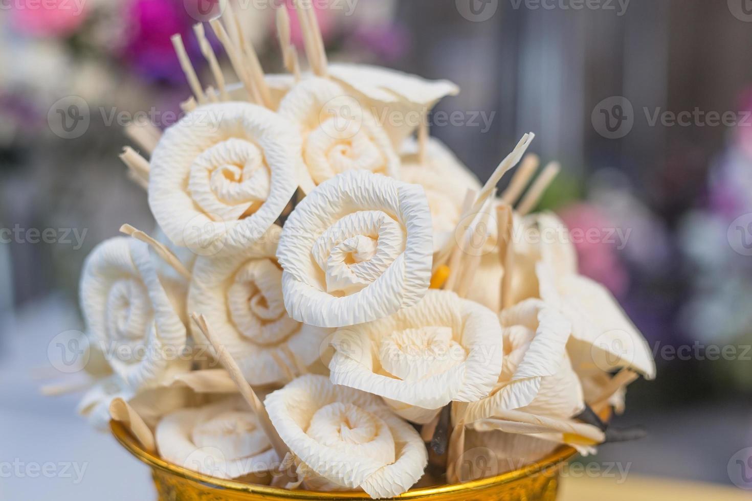 Chan flower paper used in the ceremony of dead in Thai traditional. photo