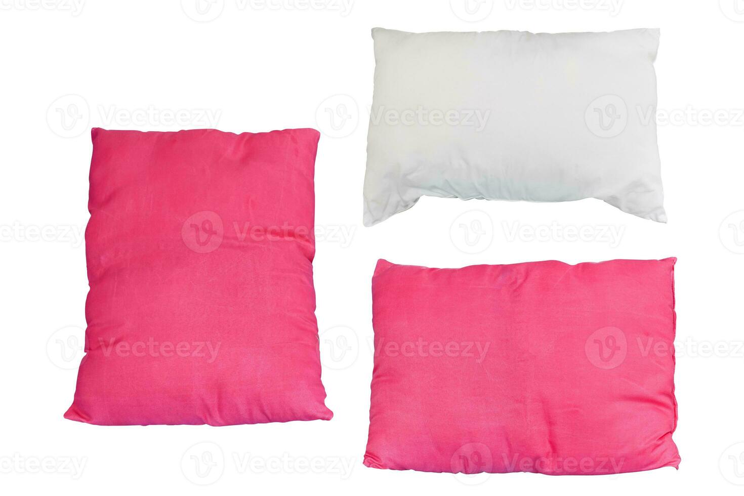 Three pillow isolated on white background. Object with clipping path. photo