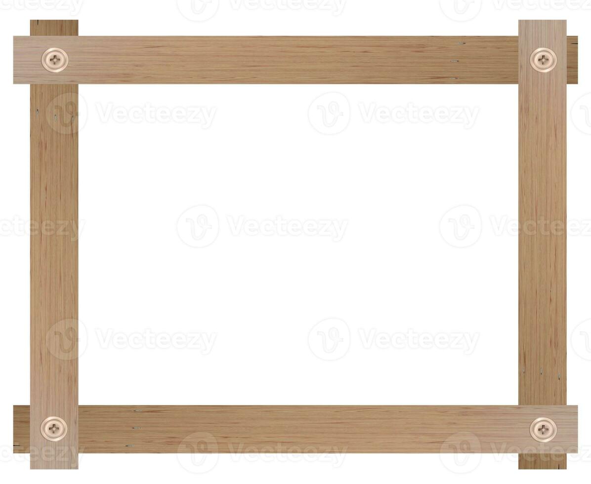 Wooden picture frame isolated on white background. with clipping path. photo