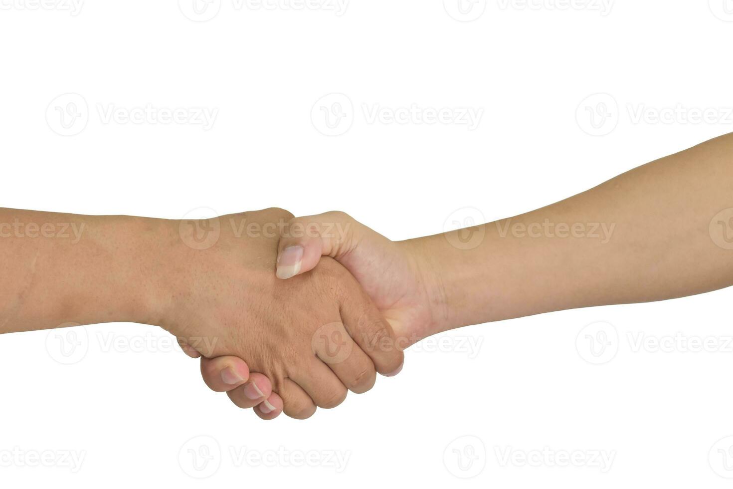 Business handshake concepts. Two men shaking hands isolated on white background. with clipping path photo