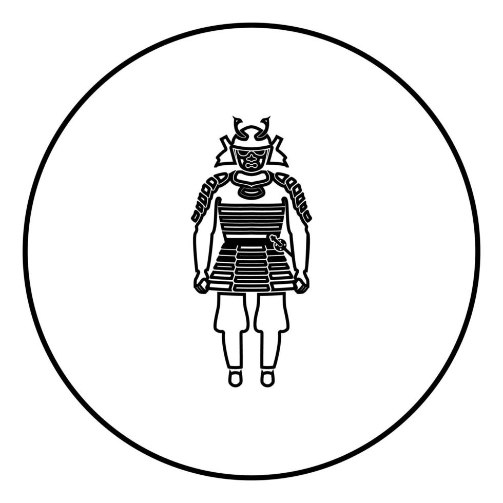 Samurai Japan warrior icon in circle outline vector illustration