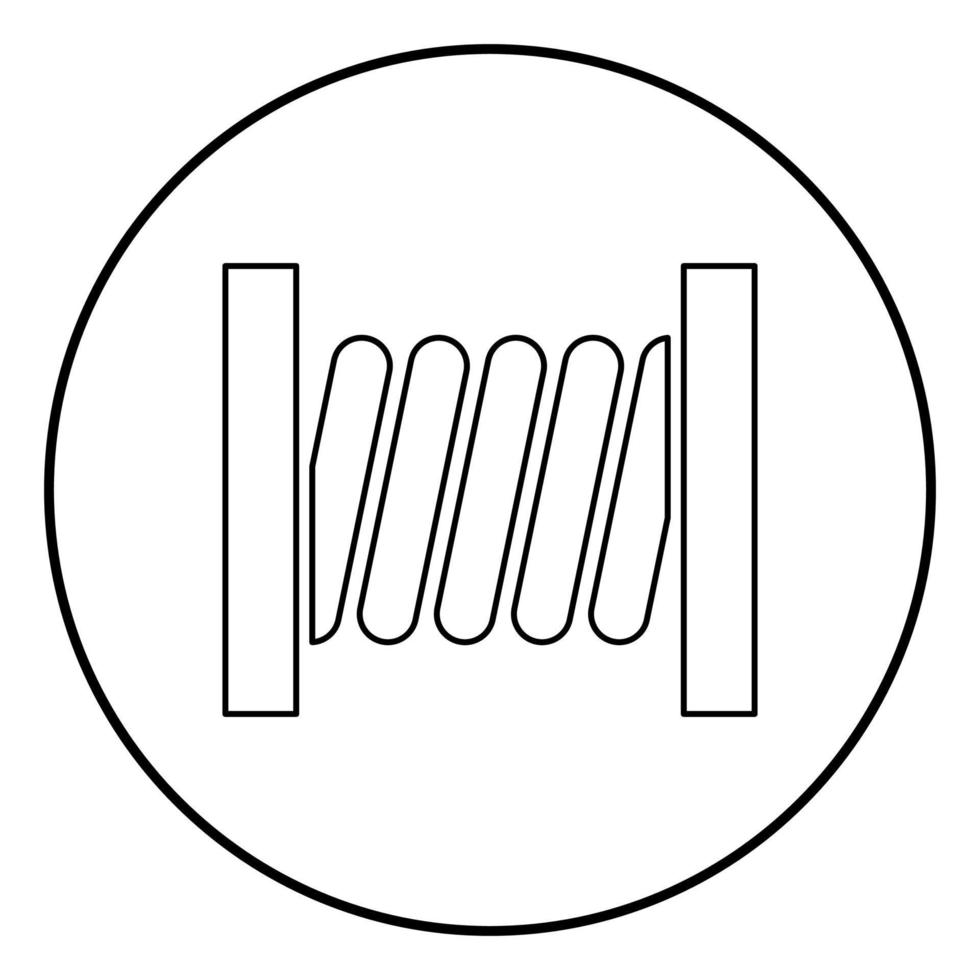 Coil with wire icon black color in circle round vector