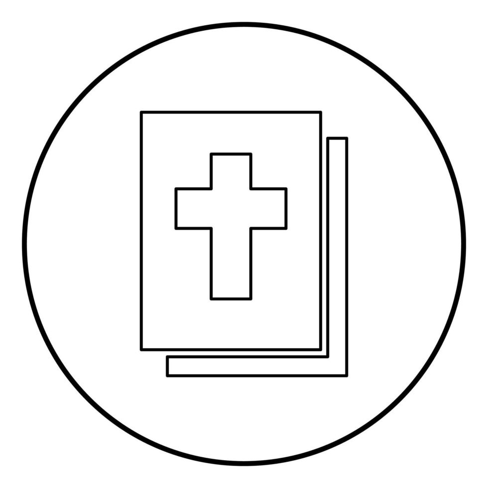 Bible icon black color in circle round vector