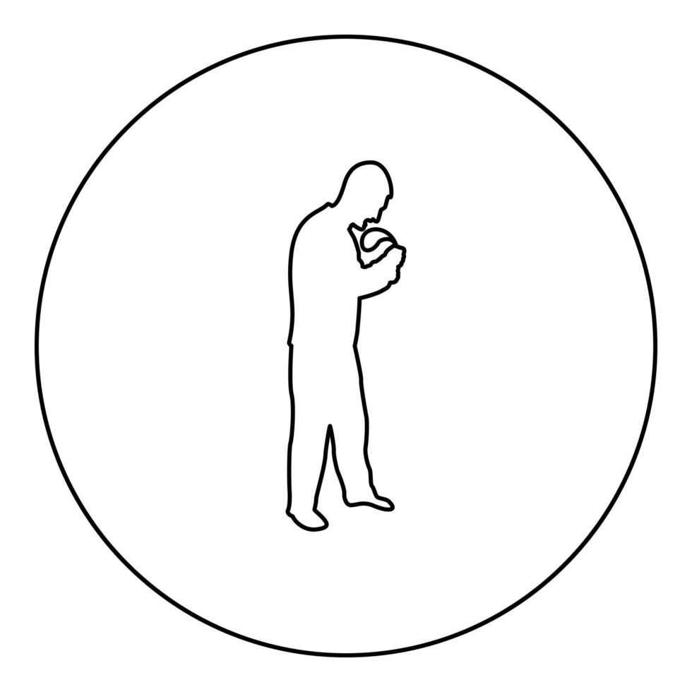 Angry man with belt in hand for punishment warns Violence in family concept Abuse idea Domestic trouble Fury male threatening victim Social problem Husband father emotionally aggression against human vector