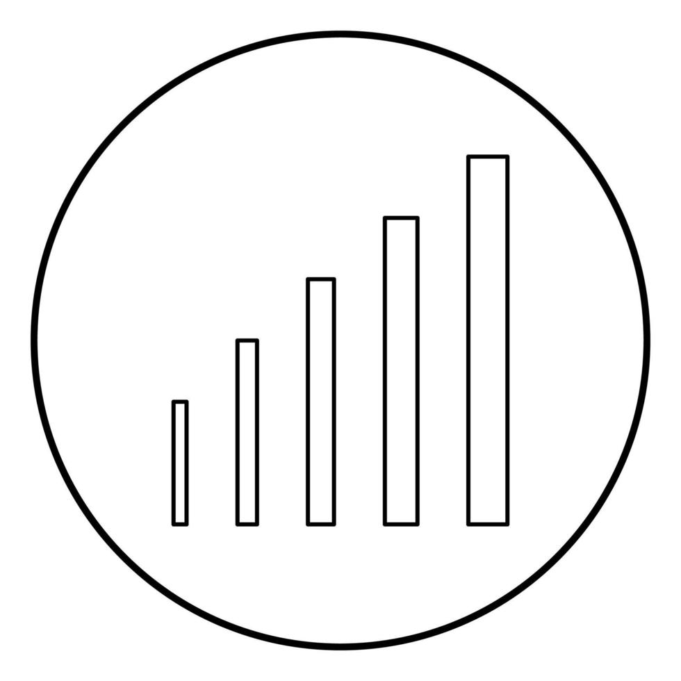 Growth chart icon black color in circle round vector