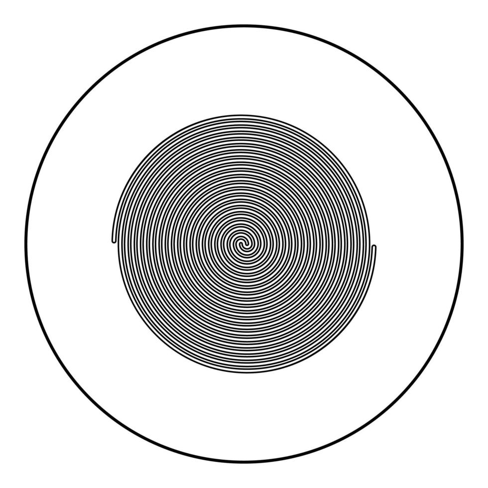 Spiral icon black color in round circle vector