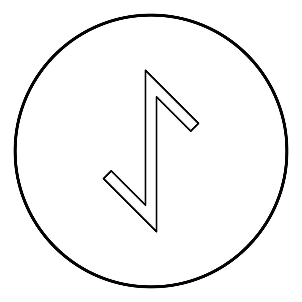 eywas rune tejo fuerza egis símbolo icono contorno color negro vector en círculo redondo ilustración estilo plano imagen