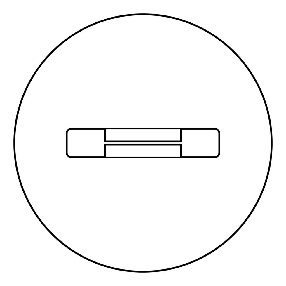 símbolos de circuito de fusible eléctrico protección de sobrecarga icono de elemento fusible en círculo contorno redondo color negro vector ilustración imagen de estilo plano