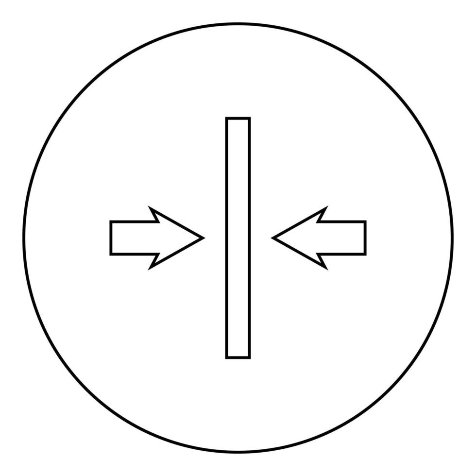 Symmetrical layout image Designation on the wallpaper symbol icon in circle round outline black color vector illustration flat style image