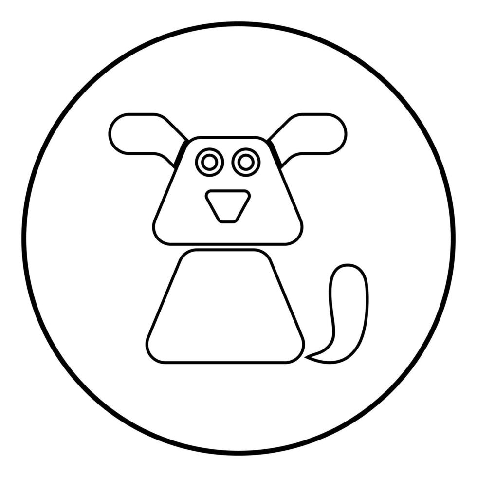 Dog icon black color vector illustration simple image