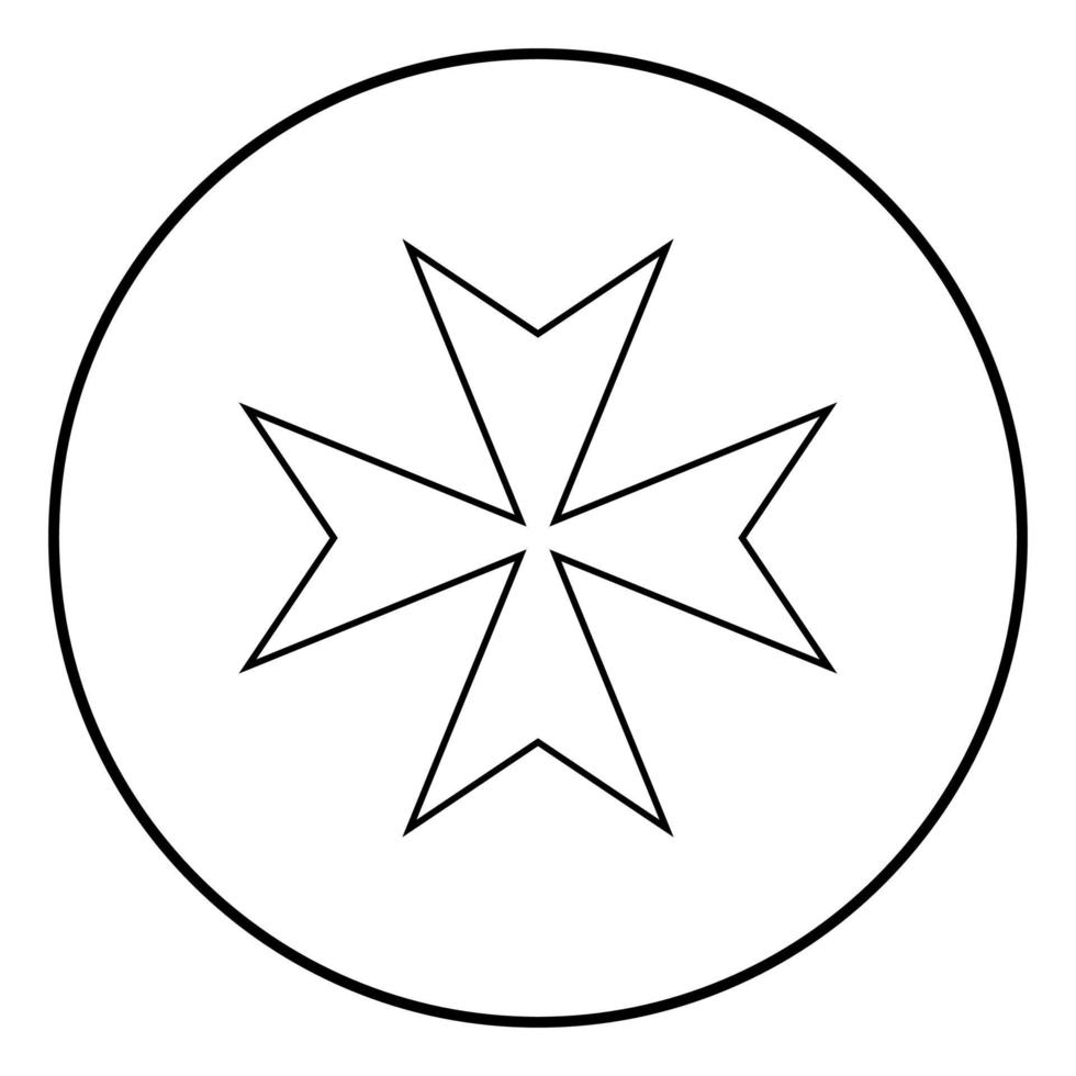 Maltese cross icon black color vector illustration simple image