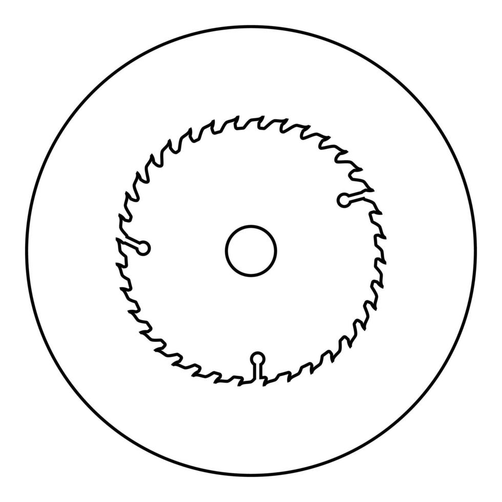 icono de disco circular color negro en círculo redondo vector