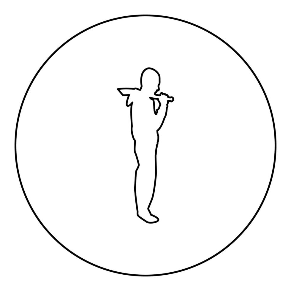 Man with sword machete Cold weapons in hand military man Soldier Serviceman in positions Hunter with knife Fight poses Strong defender Warrior concept Weaponry Stand silhouette in circle round black vector