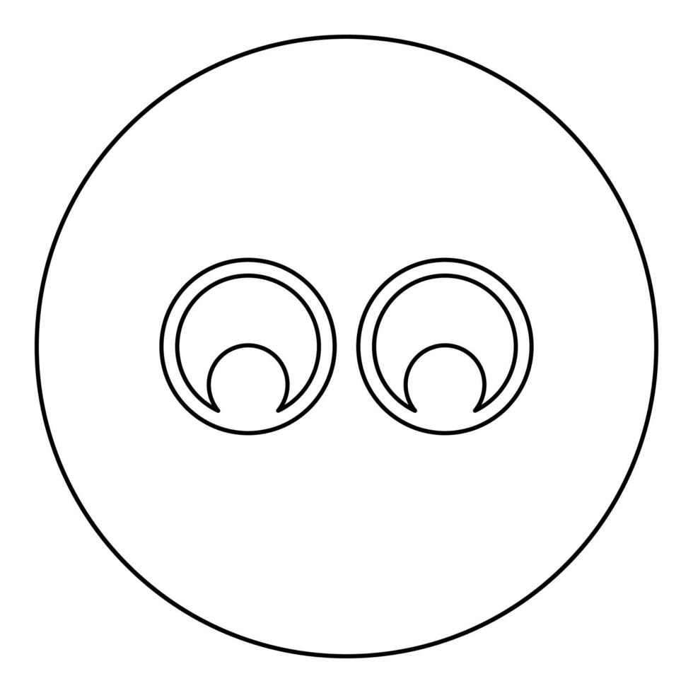 Eyes Look concept Two pairs eye View icon in circle round black color vector illustration solid outline style image