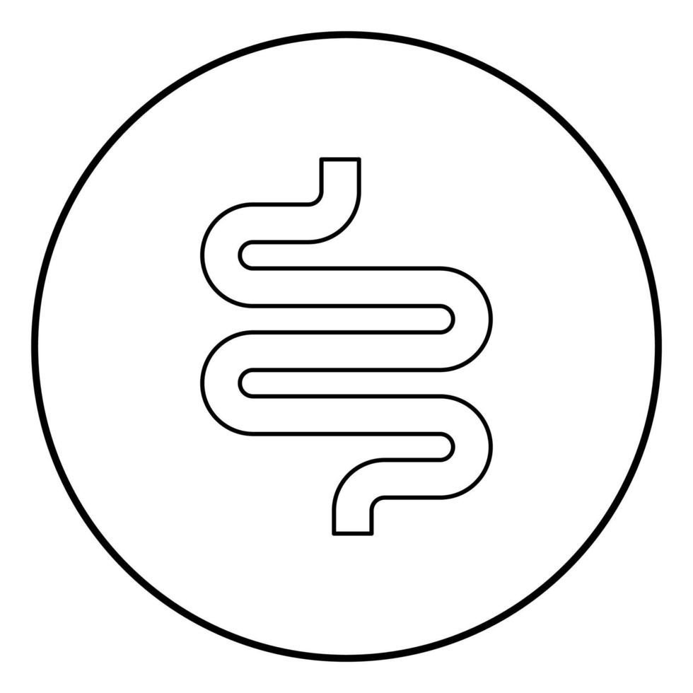 Intestine or bowels icon black color in circle round vector