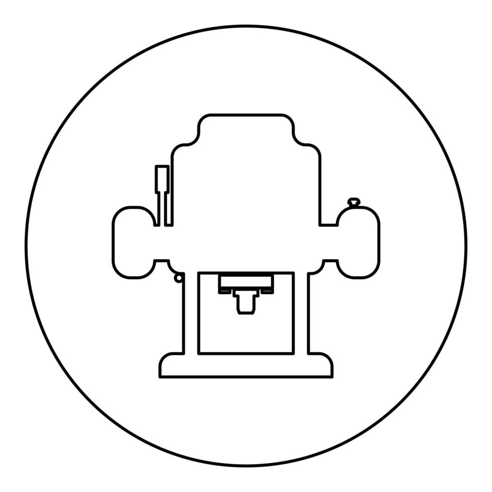 Milling cutter icon black color in round circle vector