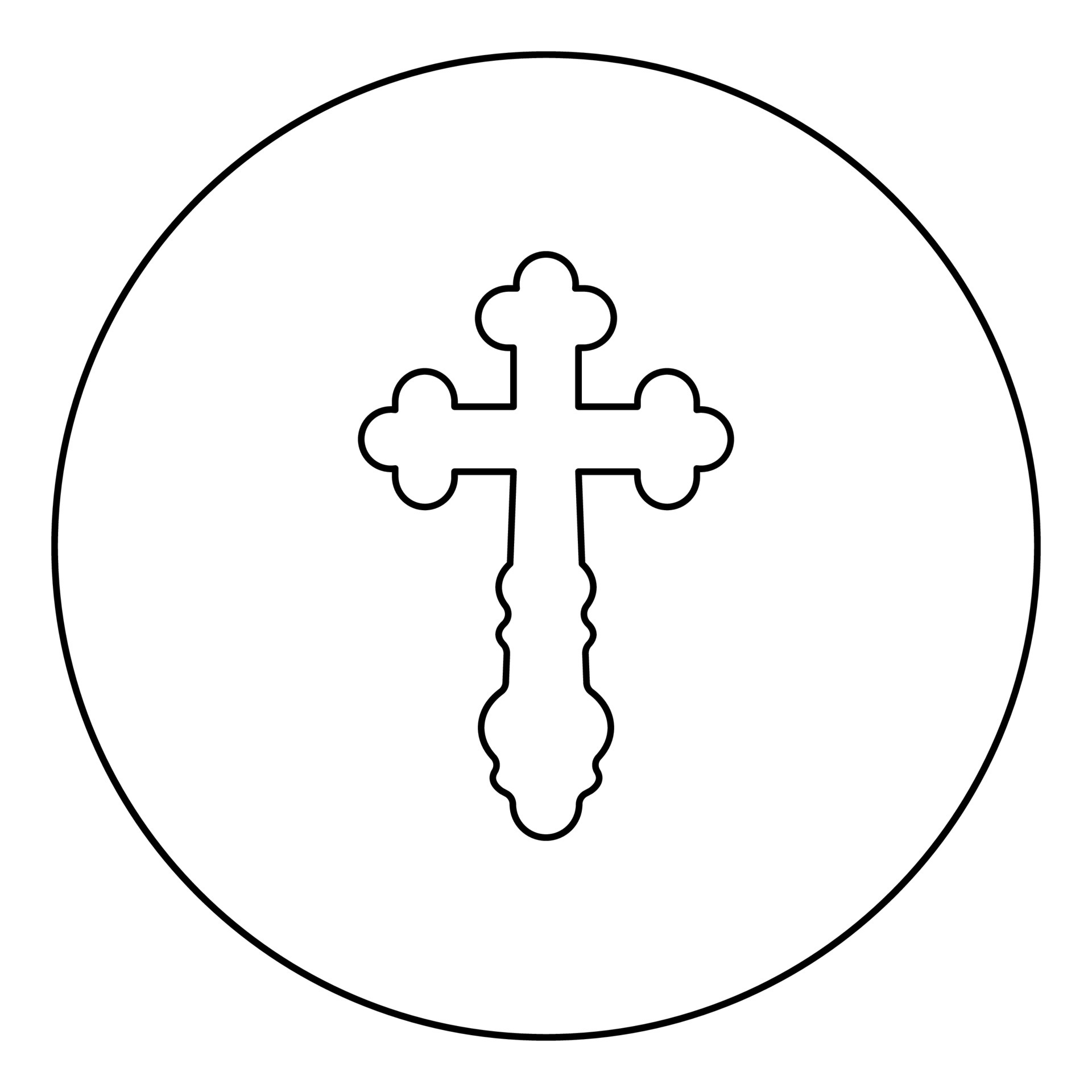 Cross trefoil shamrock Cross monogram Religious cross icon in circle