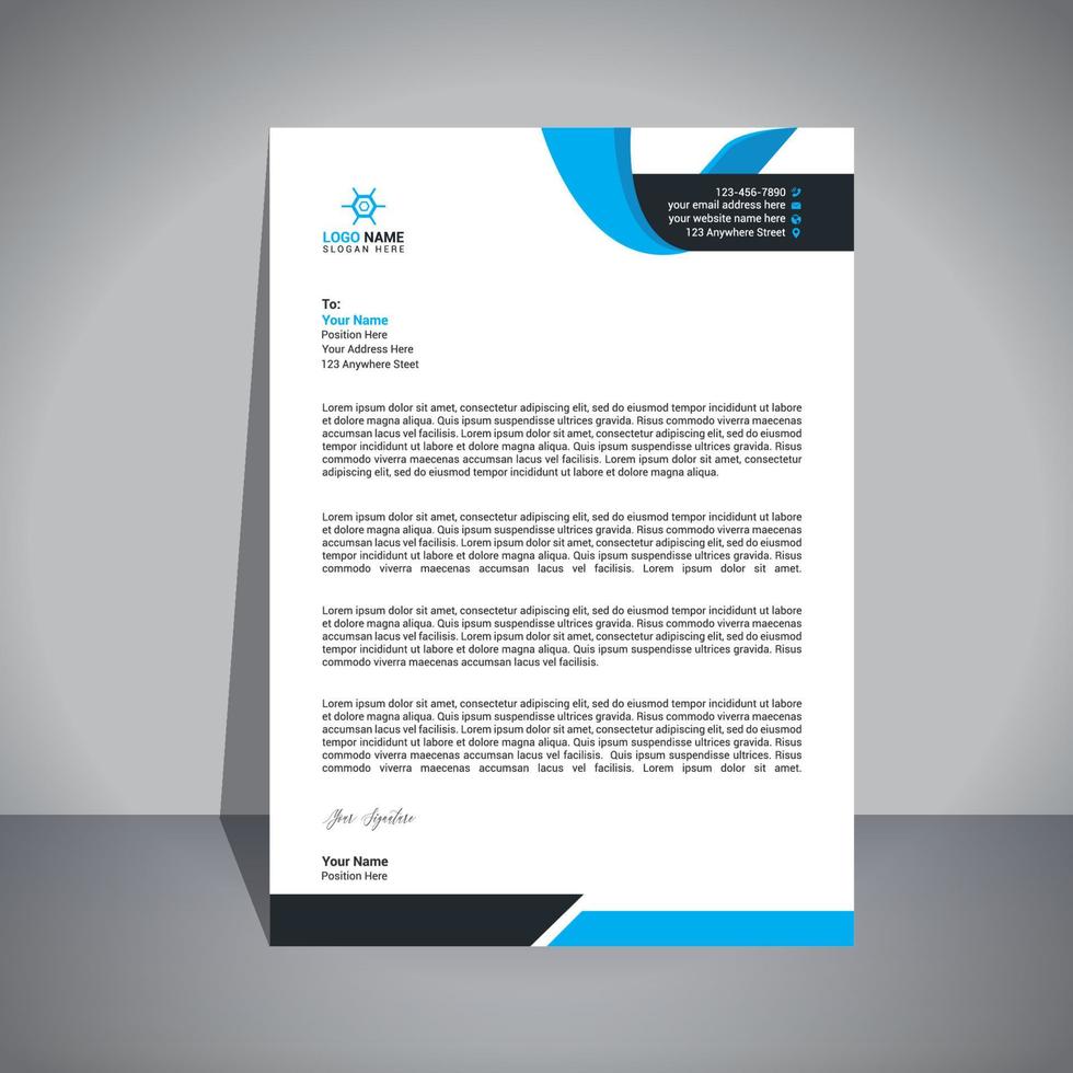 Modern And Professional Letterhead Design, Corporate And Creative Letterhead Design, Simple And Abstract Letterhead, Letterhead Design Template vector