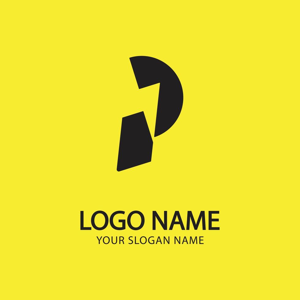 Letter p electric Logo, letter p and lightning bolt combination, thunderbolt design logo template, vector illustration