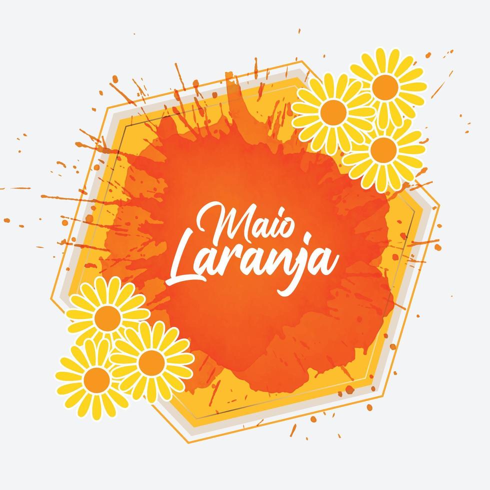 Maio laranja social media post - struggles against child abuse and exploitation. The month of May is known as Orange May. vector