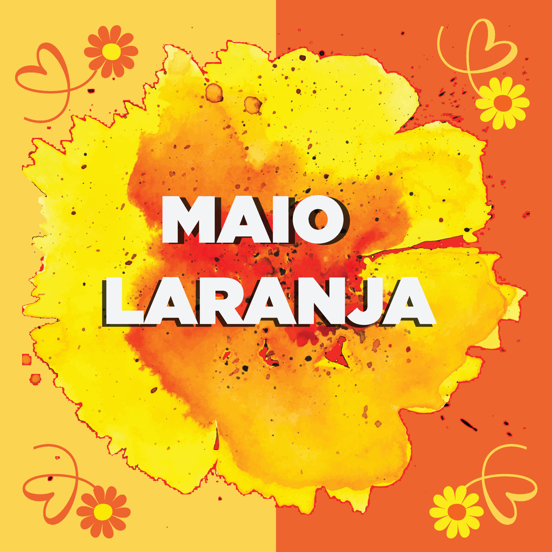 Maio laranja postcard Campaign against violence research of children