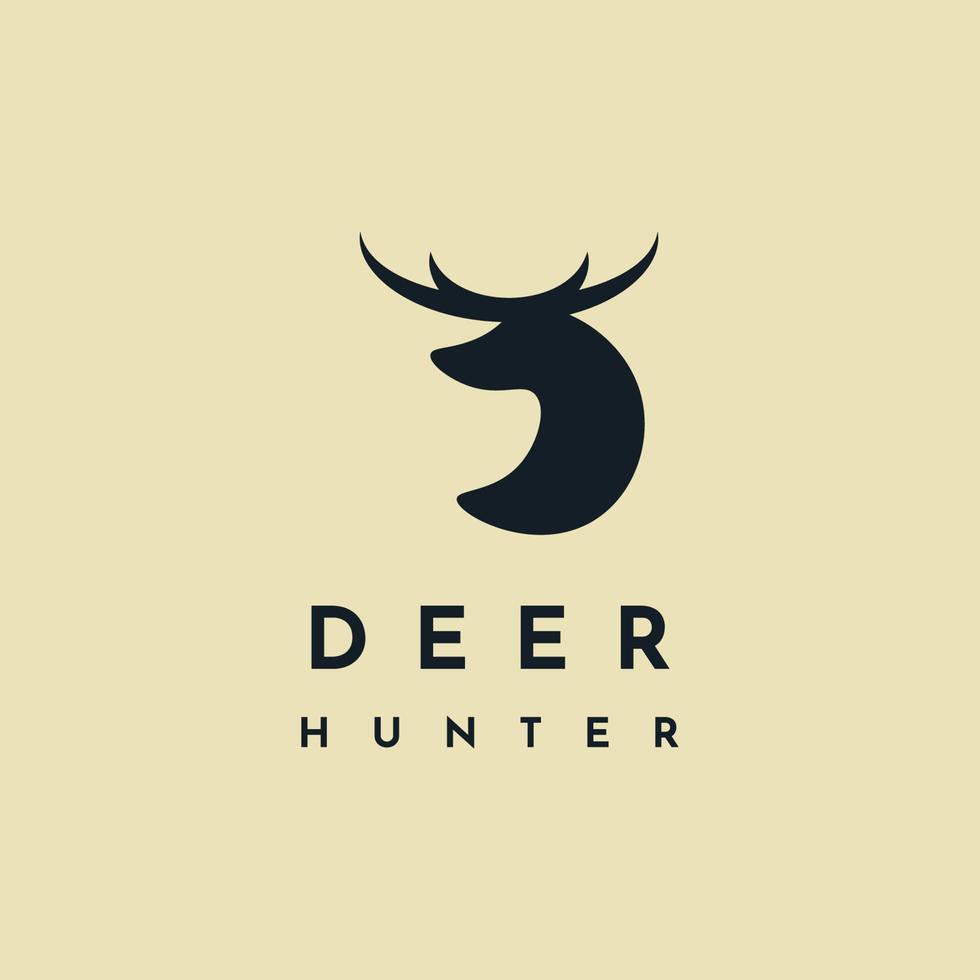diseño de logotipo de cazador de ciervos vector