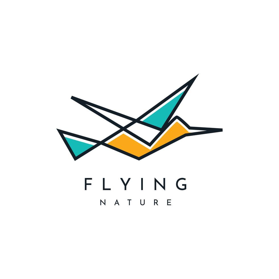 Bird flying nature logo vector