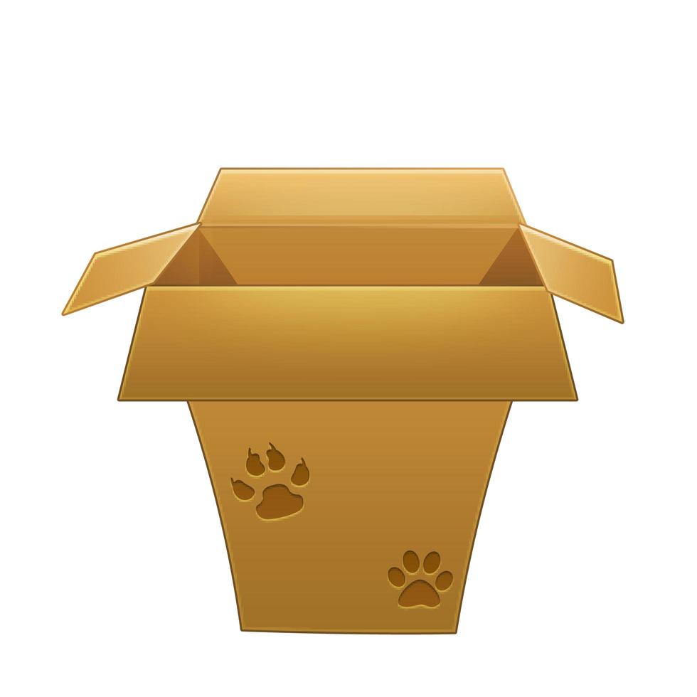 Funny and cute cat paw logo box photo