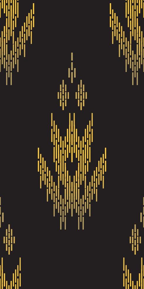 Beautiful Indian Motif Ethnic art. Seamless pattern in Moroccan, folk embroidery, Indian, Peruvian style. black and gold geometric art ornament print. design for carpet, fabric. vector