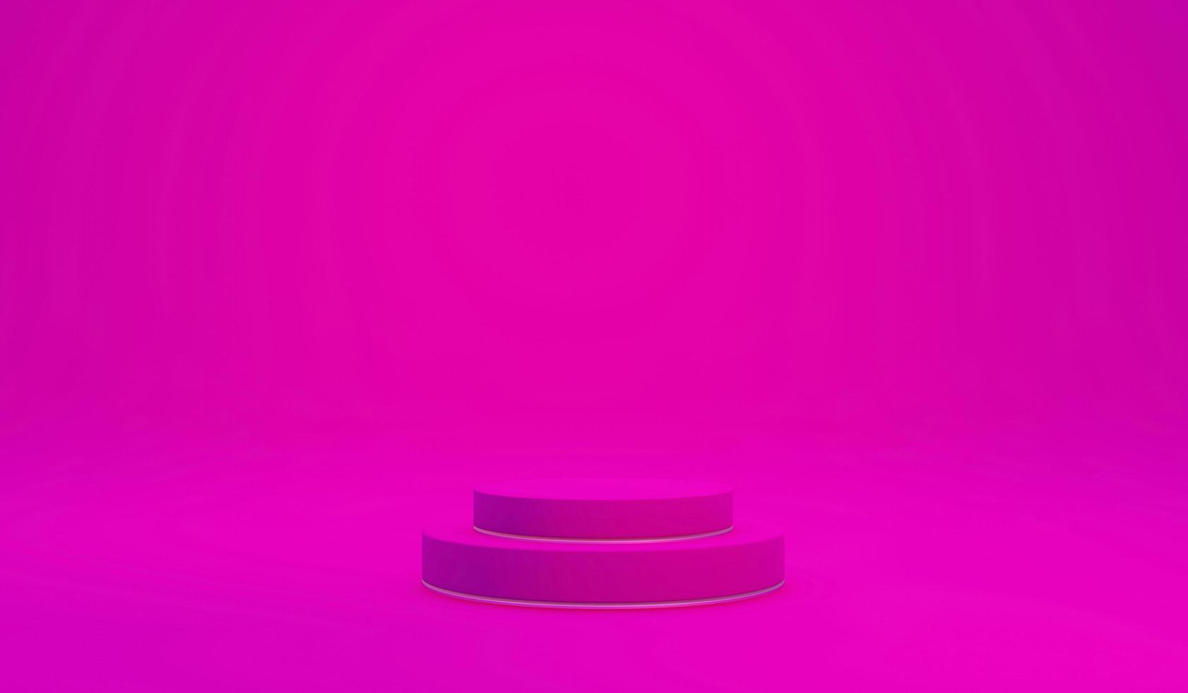 3D rendering concept of blank podium in purple velvet violet theme for commercial cosmetic luxury design. 3D Rendering. 3D illustration. Abstract light concept. photo