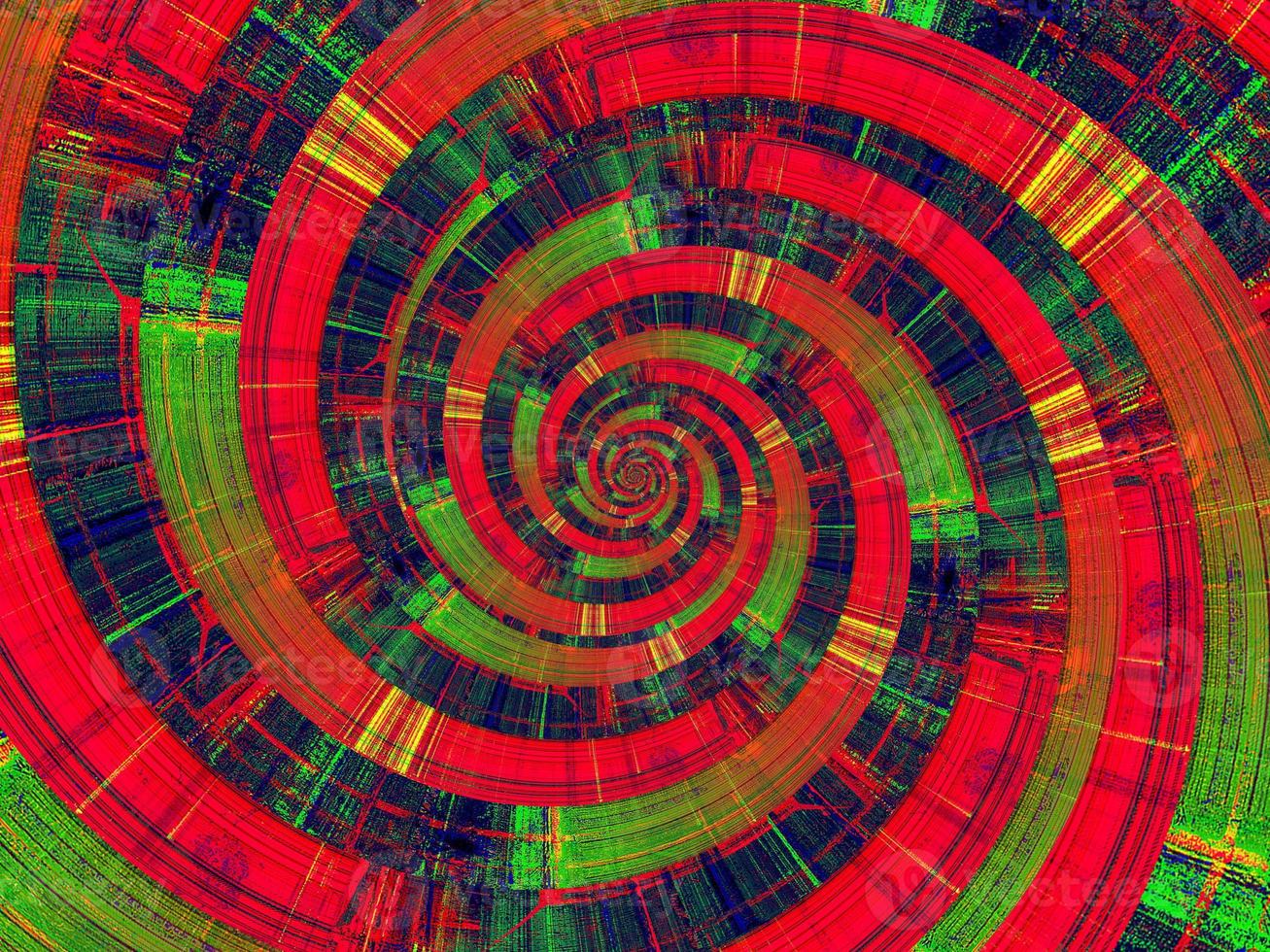 Abstract background in red, green and yellow, with a spectacular rhythm and dark accents. photo