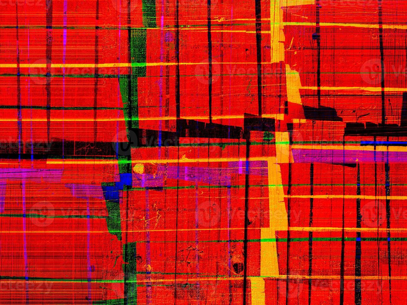 Abstract background in red, green and yellow, with a spectacular rhythm and dark accents. photo