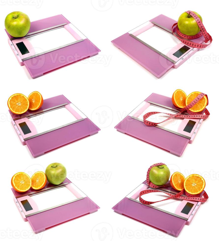 floor scales measuring ribbon apple and orange photo