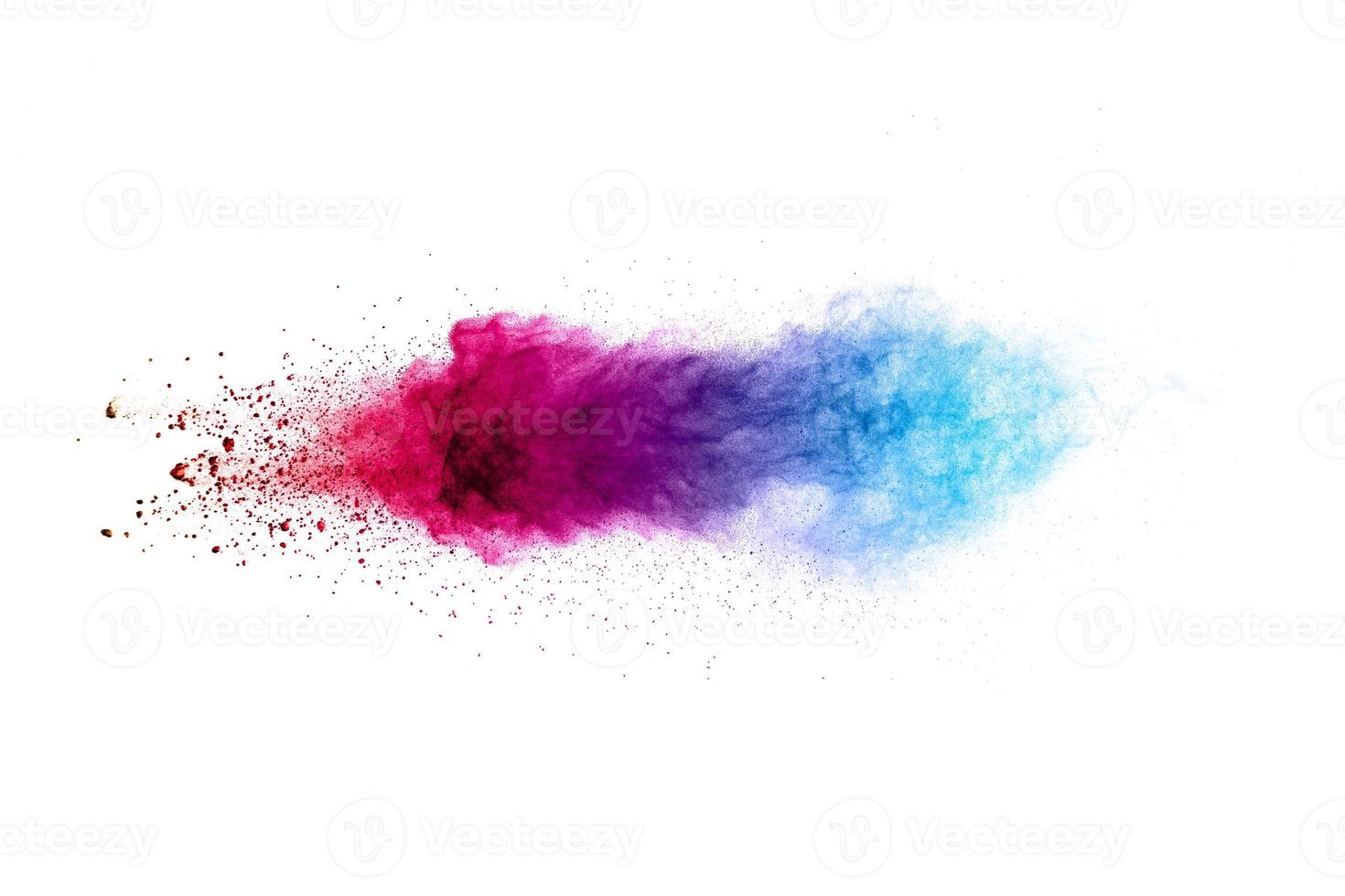 Pink blue powder splash. photo