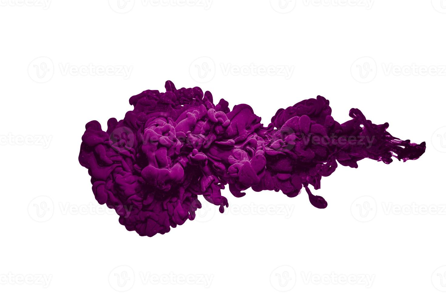 Abstract purple paint splash splash cloud isolated on white background. photo